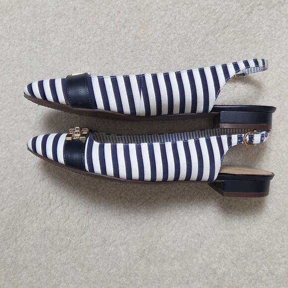 Tommy Hilfiger 8M Nautical Stripe Slingback Flat Shoed Adjustable - Picture 4 of 14